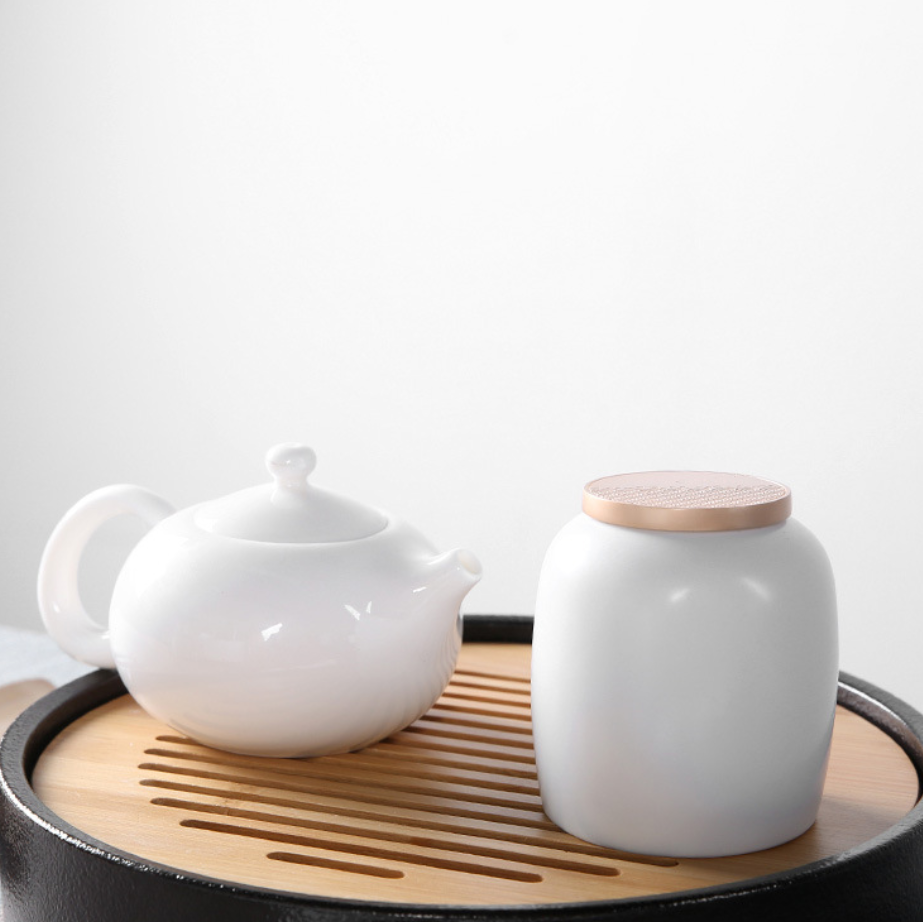 日式茶叶罐陶瓷小号便携旅行密封罐存储物茶罐普洱包装盒