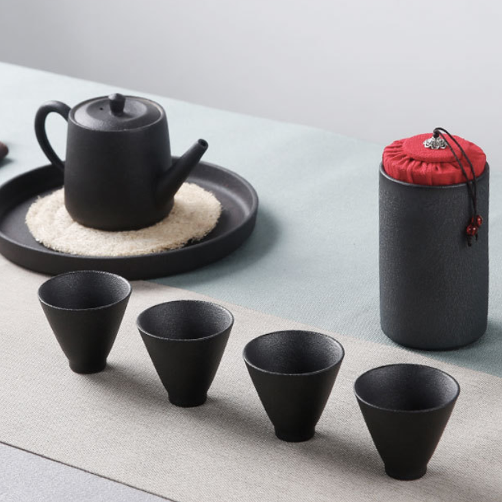 粗陶茶叶罐小号陶瓷醒茶罐密封储蓄罐红茶罐普洱茶包装盒