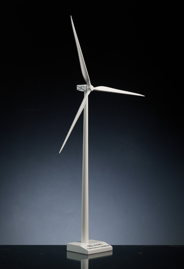 客订 风力发电机模型 金属奖杯模型定制 商务摆件
