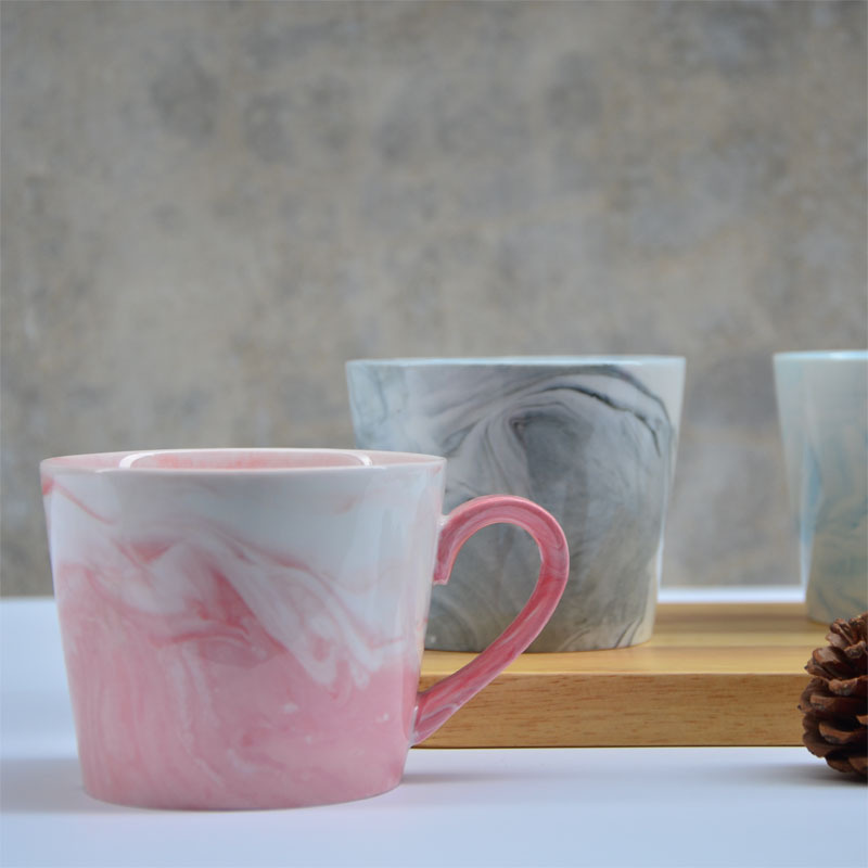 大理石纹陶瓷马克杯 欧式创意茶水杯 礼品咖啡杯牛奶杯定制